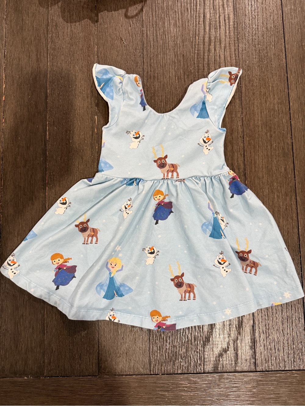 Disney Frozen Light Blue Character Print Girls Dress-Up Costume